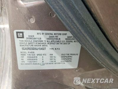 Zdjęcie 12 z 12 samochodu: 2009 BUICK ENCLAVE CXL VIN:5GAER23D09J154027 - miniatura