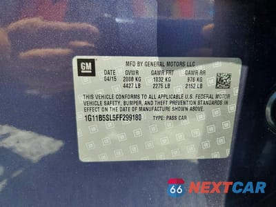 Zdjęcie 12 z 12 samochodu: 2015 CHEVROLET MALIBU LS VIN:1G11B5SL5FF299180 - miniatura