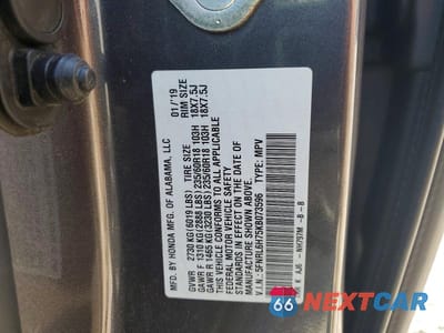 Zdjęcie 13 z 13 samochodu: 2019 HONDA ODYSSEY EXL VIN:5FNRL6H75KB073596 - miniatura
