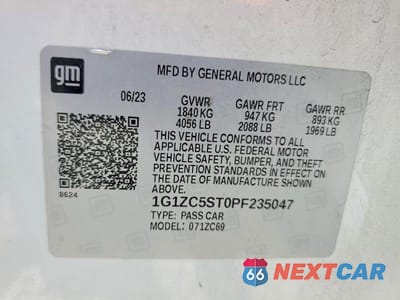 Zdjęcie 12 z 12 samochodu: 2023 CHEVROLET MALIBU LS VIN:1G1ZC5ST0PF235047 - miniatura