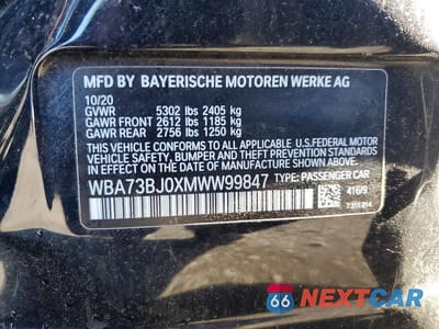 Zdjęcie 12 z 12 samochodu: 2021 BMW 540 XI VIN:WBA73BJ0XMWW99847 - miniatura
