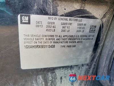 Zdjęcie 12 z 12 samochodu: 2014 CADILLAC ATS LUXURY VIN:1G6AH5RX6E0113438 - miniatura