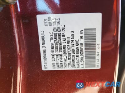 Zdjęcie 13 z 13 samochodu: 2020 HONDA ODYSSEY EXL VIN:5FNRL6H73LB071119 - miniatura