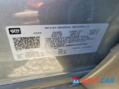 Zdjęcie 14 z 14 samochodu: 2022 GMC ACADIA SLE VIN:1GKKNKL44NZ143724 - miniatura
