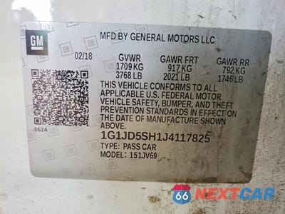Zdjęcie 13 z 13 samochodu: 2018 CHEVROLET SONIC LT VIN:1G1JD5SH1J4117825 - miniatura