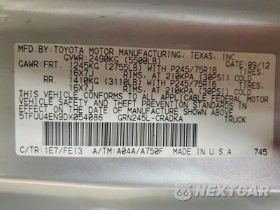 Zdjęcie 12 z 12 samochodu: 2013 TOYOTA TACOMA V6 VIN:5TFUU4EN9DX054086 - miniatura