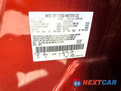 Zdjęcie 13 z 13 samochodu: 2014 LINCOLN MKX VIN:2LMDJ6JK3EBL01255 - miniatura