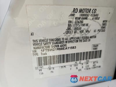 Zdjęcie 12 z 12 samochodu: 2008 FORD F250 SUPER DUTY VIN:1FTSW21R68EA11583 - miniatura