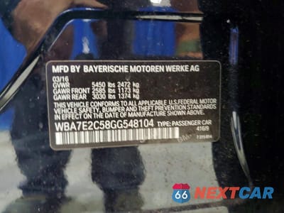 Zdjęcie 12 z 12 samochodu: 2016 BMW 740 I VIN:WBA7E2C58GG548104 - miniatura