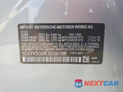 Zdjęcie 14 z 14 samochodu: 2020 BMW X3 SDRIVE30I VIN:5UXTY3C04L9D36786 - miniatura
