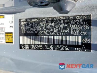 Zdjęcie 12 z 12 samochodu: 2013 SCION TC BASE VIN:JTKJF5C73D3047111 - miniatura