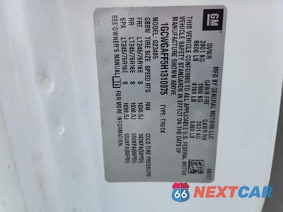 Zdjęcie 13 z 13 samochodu: 2017 CHEVROLET EXPRESS G2500 VIN:1GCWGAFF5H1310075 - miniatura