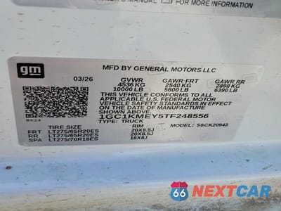Zdjęcie 12 z 12 samochodu: 2026 CHEVROLET SILVERADO K2500 CUSTOM VIN:1GC1KMEY5TF248556 - miniatura
