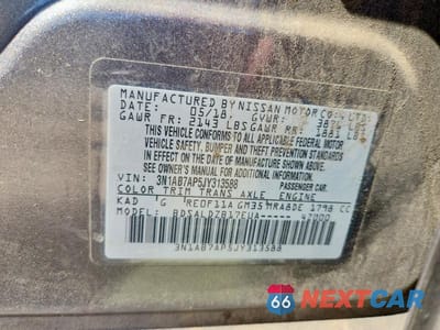 Zdjęcie 12 z 12 samochodu: 2018 NISSAN SENTRA SV VIN:3N1AB7AP5JY313588 - miniatura