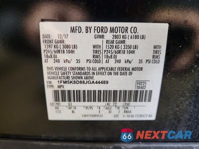 Zdjęcie 13 z 13 samochodu: 2018 FORD EXPLORER XLT VIN:1FM5K8D88JGA44489 - miniatura
