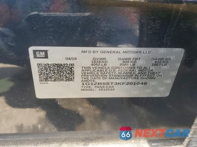 Zdjęcie 12 z 12 samochodu: 2019 CHEVROLET MALIBU LS VIN:1G1ZB5ST3KF201048 - miniatura