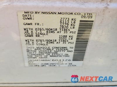 Zdjęcie 13 z 13 samochodu: 2010 NISSAN PATHFINDER S VIN:5N1AR1NB8AC604126 - miniatura