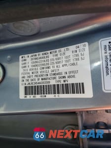 Zdjęcie 13 z 13 samochodu: 2010 HONDA CR-V EX VIN:JHLRE3H54AC003089 - miniatura