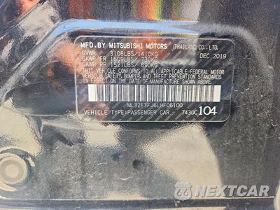 Zdjęcie 12 z 12 samochodu: 2020 MITSUBISHI MIRAGE G4 ES VIN:ML32F3FJ6LHF06100 - miniatura