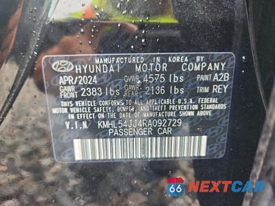Zdjęcie 12 z 12 samochodu: 2024 HYUNDAI SONATA HYBRID LIMITED VIN:KMHL54JJ4RA092729 - miniatura