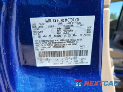 Zdjęcie 12 z 12 samochodu: 2008 FORD ESCAPE XLT VIN:1FMCU93108KB98214 - miniatura