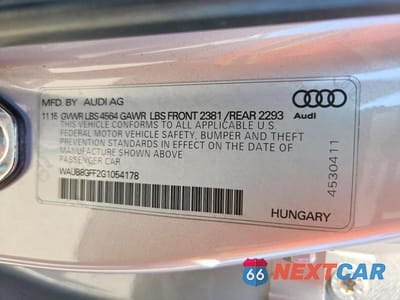 Zdjęcie 12 z 12 samochodu: 2016 AUDI A3 PREMIUM VIN:WAUB8GFF2G1054178 - miniatura