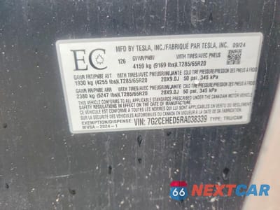 Zdjęcie 13 z 13 samochodu: 2024 TESLA CYBERTRUCK VIN:7G2CEHED5RA038339 - miniatura