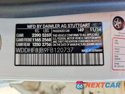 Zdjęcie 12 z 12 samochodu: 2015 MERCEDES-BENZ E 350 4MATIC VIN:WDDHF8JB9FB120737 - miniatura