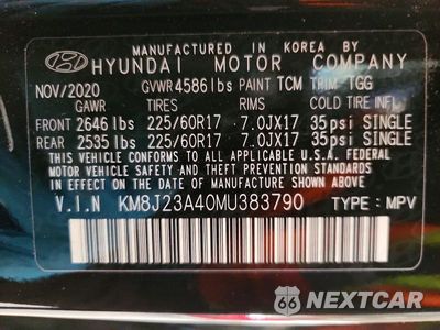 Zdjęcie 13 z 13 samochodu: 2021 HYUNDAI TUCSON SE VIN:KM8J23A40MU383790 - miniatura