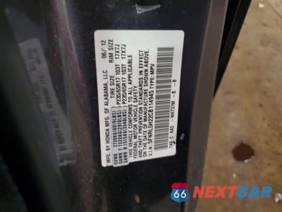 Zdjęcie 12 z 12 samochodu: 2012 HONDA ODYSSEY LX VIN:5FNRL5H22CB114945 - miniatura
