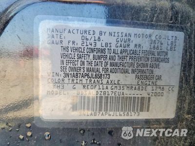 Zdjęcie 12 z 12 samochodu: 2018 NISSAN SENTRA SV VIN:3N1AB7AP6JL658173 - miniatura