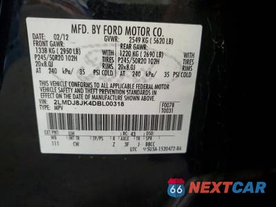 Zdjęcie 14 z 14 samochodu: 2013 LINCOLN MKX VIN:2LMDJ8JK4DBL00318 - miniatura