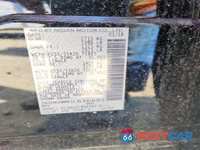 Zdjęcie 14 z 14 samochodu: 2018 NISSAN PATHFINDER SL VIN:5N1DR2MM9JC636685 - miniatura