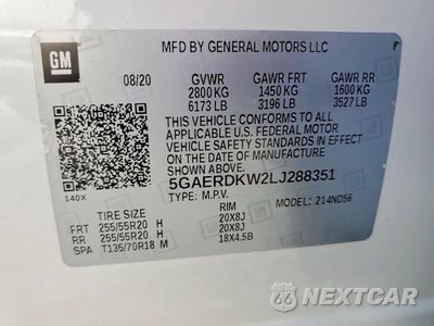 Zdjęcie 13 z 13 samochodu: 2020 BUICK ENCLAVE AVENIR VIN:5GAERDKW2LJ288351 - miniatura