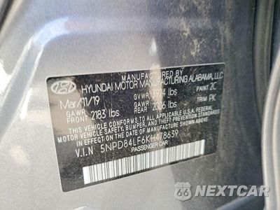 Zdjęcie 13 z 13 samochodu: 2019 HYUNDAI ELANTRA SEL VIN:5NPD84LF6KH478639 - miniatura