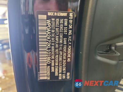 Zdjęcie 12 z 12 samochodu: 2019 PORSCHE PANAMERA BASE VIN:WP0AA2A72KL101860 - miniatura