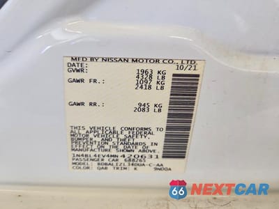 Zdjęcie 12 z 12 samochodu: 2021 NISSAN ALTIMA SL VIN:1N4BL4EV4MN420631 - miniatura