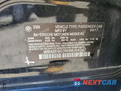 Zdjęcie 12 z 12 samochodu: 2017 BMW 330 I VIN:WBA8B9G39HNU54342 - miniatura