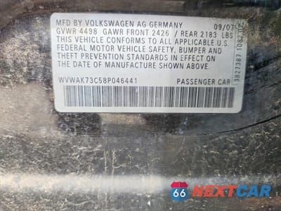 Zdjęcie 12 z 12 samochodu: 2008 VOLKSWAGEN PASSAT KOMFORT VIN:WVWAK73C58P046441 - miniatura