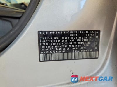 Zdjęcie 12 z 12 samochodu: 2013 VOLKSWAGEN JETTA SE VIN:3VWBP7AJ7DM226895 - miniatura