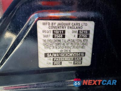 Zdjęcie 12 z 12 samochodu: 2012 JAGUAR XJ SUPERCHARGED VIN:SAJWA1GEXCMV28416 - miniatura