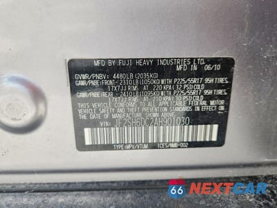 Zdjęcie 13 z 13 samochodu: 2010 SUBARU FORESTER 2.5X LIMITED VIN:JF2SH6DC2AH901030 - miniatura