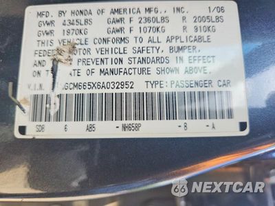 Zdjęcie 13 z 13 samochodu: 2006 HONDA ACCORD EX VIN:1HGCM665X6A032952 - miniatura