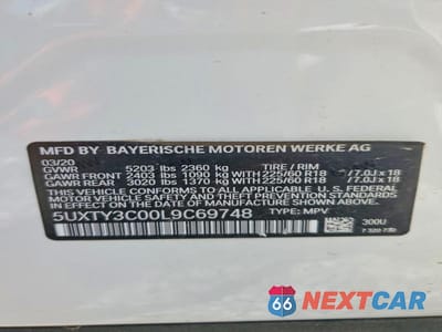 Zdjęcie 13 z 13 samochodu: 2020 BMW X3 SDRIVE30I VIN:5UXTY3C00L9C69748 - miniatura