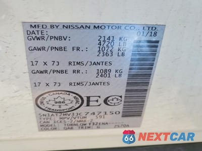 Zdjęcie 13 z 13 samochodu: 2018 NISSAN ROGUE S VIN:5N1AT2MV3JC747150 - miniatura