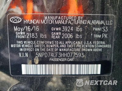 Zdjęcie 12 z 12 samochodu: 2017 HYUNDAI ELANTRA SE VIN:5NPD74LF3HH077593 - miniatura