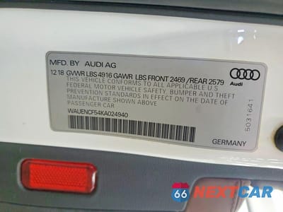 Zdjęcie 12 z 12 samochodu: 2019 AUDI A5 PREMIUM PLUS S-LINE VIN:WAUENCF54KA024940 - miniatura