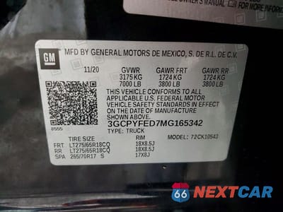 Zdjęcie 13 z 13 samochodu: 2021 CHEVROLET SILVERADO K1500 LT TRAIL BOSS VIN:3GCPYFED7MG165342 - miniatura