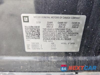 Zdjęcie 12 z 12 samochodu: 2020 CHEVROLET EQUINOX LS VIN:2GNAXHEV8L6178163 - miniatura