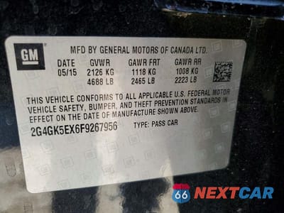 Zdjęcie 12 z 12 samochodu: 2015 BUICK REGAL VIN:2G4GK5EX6F9267956 - miniatura